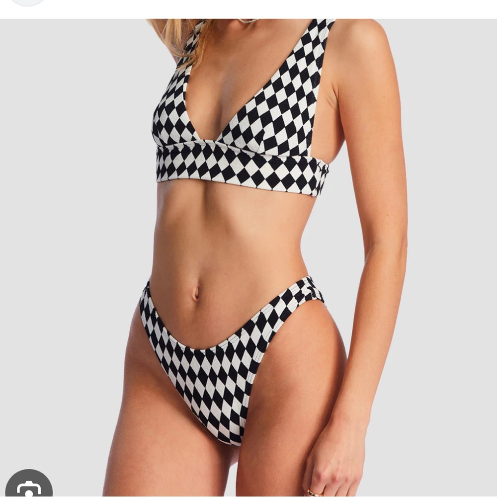 Billabong Black & White Harlequin Bikini Set